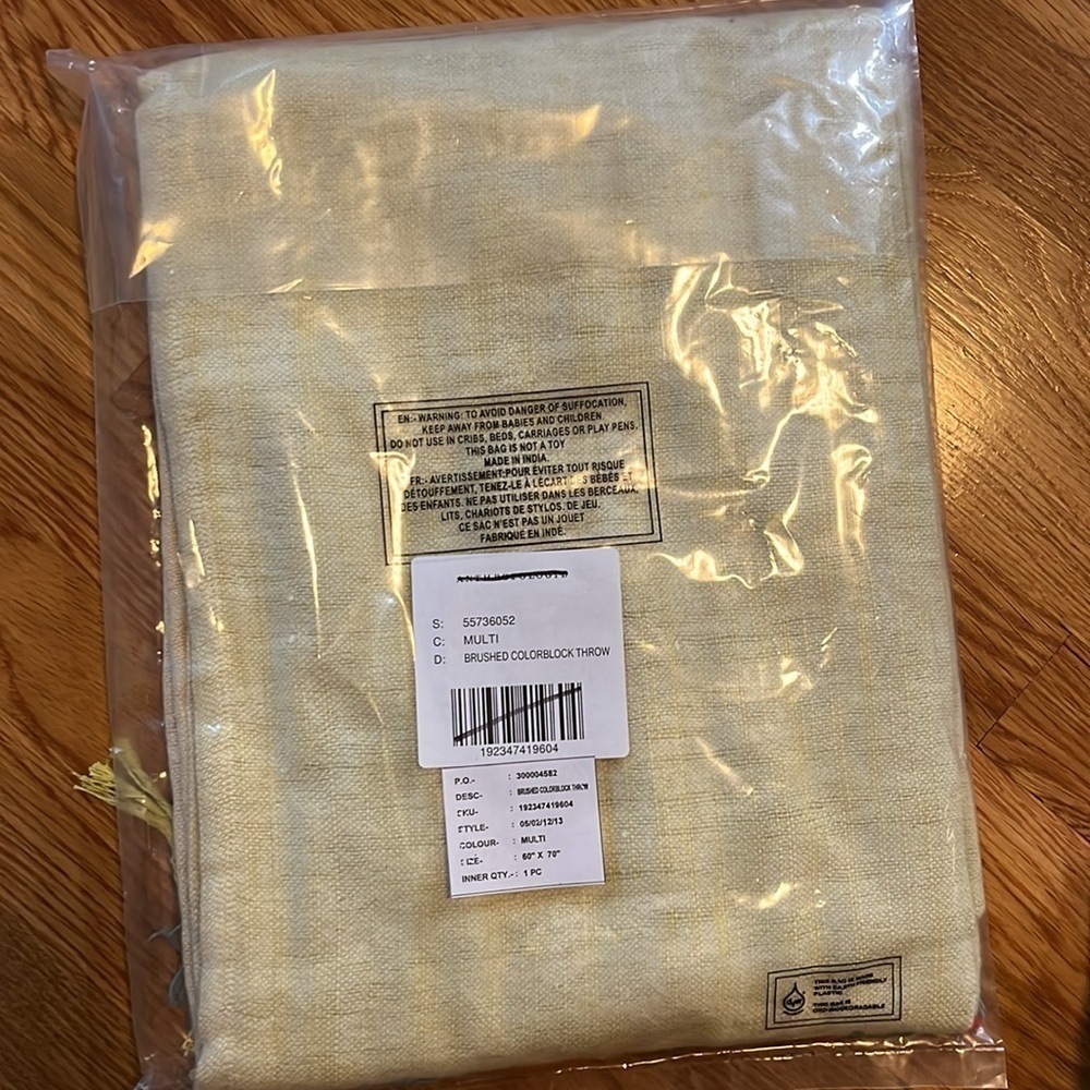 Anthropologie Brushed Colorblock Throw NWT - Picture 11 of 12